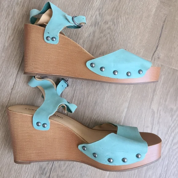 Lucky Brand Wedges Teal size 8 - Picture 7 of 16